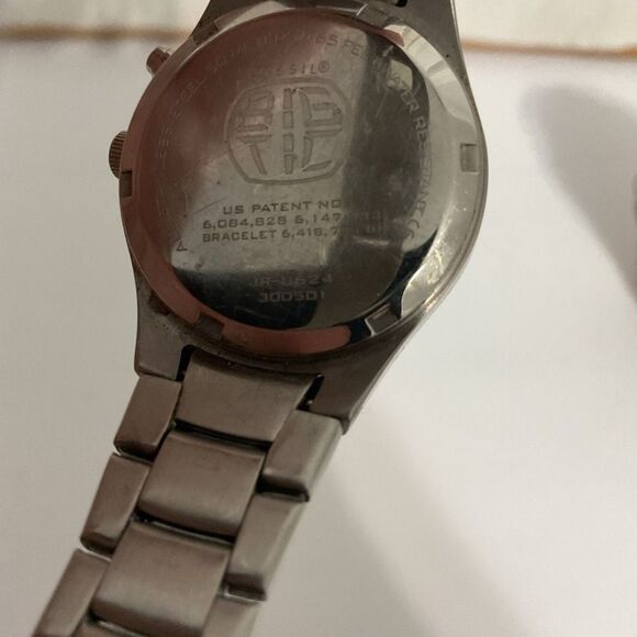 Fossil Big Tic JR-8096 Blue Quartz Watch Y2K - Picture 7 of 8